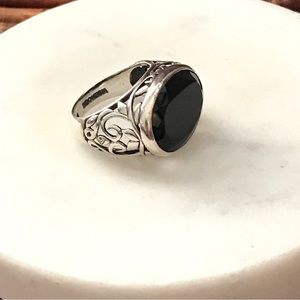 Silpada Sterling Silver Black Chalcedony Ring Size 7.5